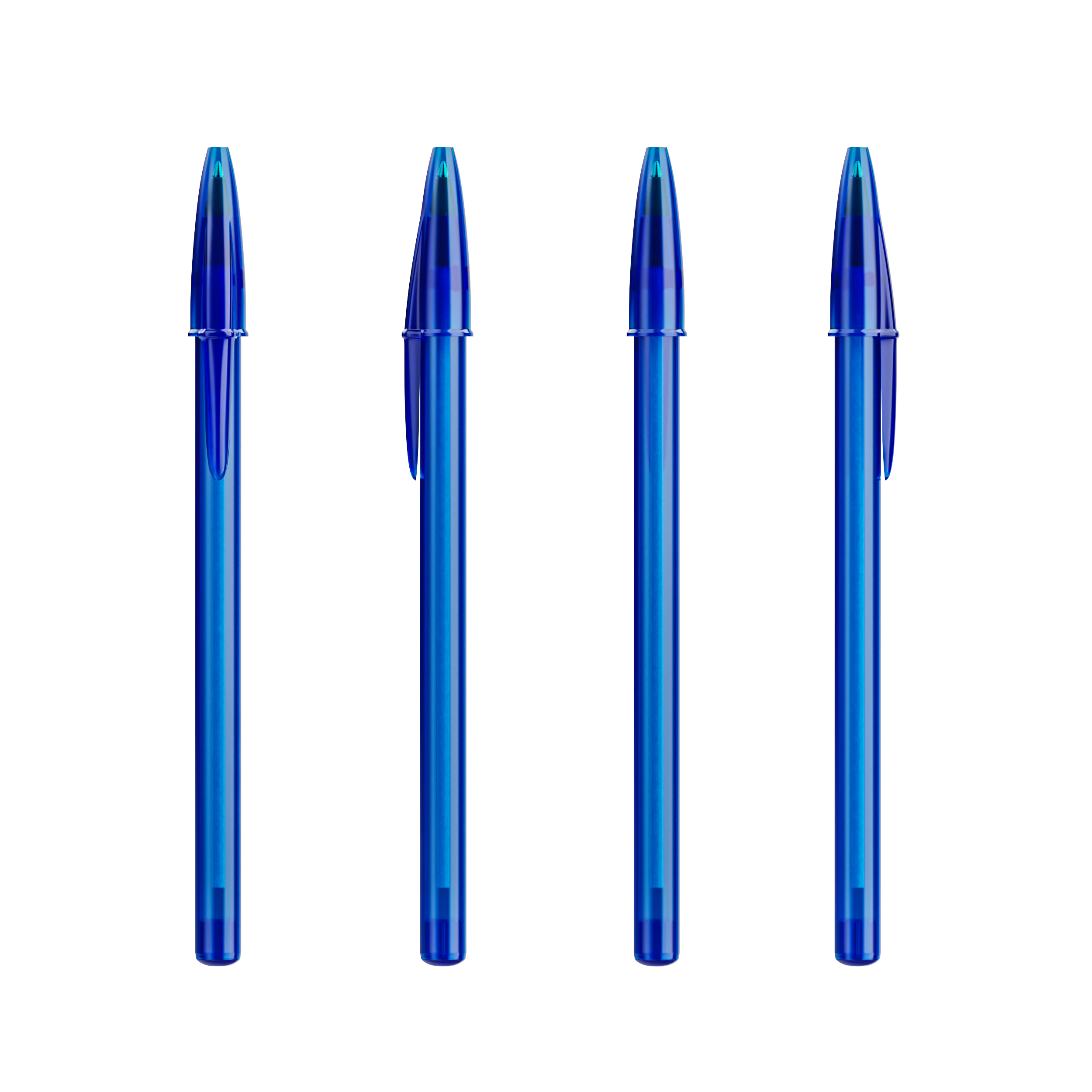 Stylo bille publicitaire BIC® Style Bleu foncé transparent - Encre noire